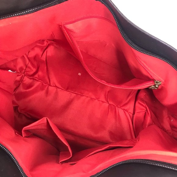 Desigual Red & Black Geometric Floral Heart Purse - Picture 5 of 5